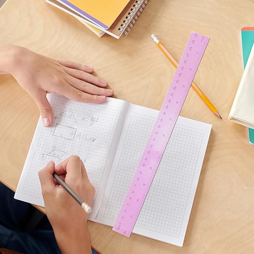 PRETYZOOM 12Pcs School Ruler with Centimeters and Inches - Flexible Plastic Rulers for Students Measuring Drawing Tools