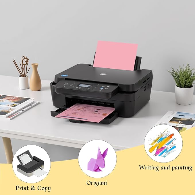 Colored Copy Paper 8.5X11 Inches,100 Sheets 10 Colors Printing Paper 90GSM/24LB Brightness Colored Origami Paper for Arts Crafts DIY School Office Supplies