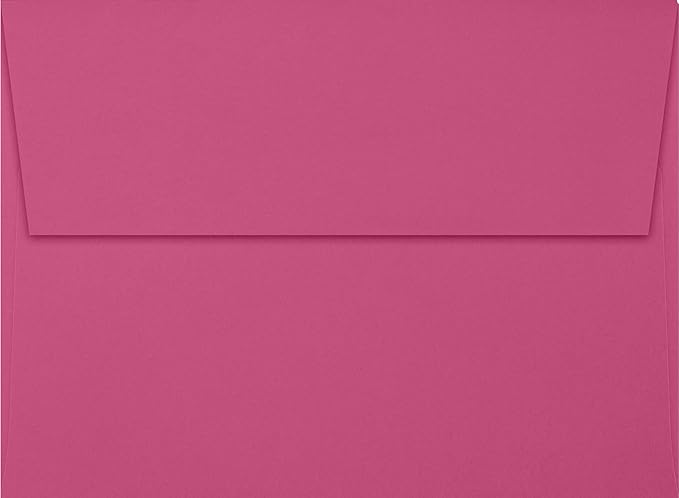 LUXPAPER A7 Invitation Envelopes for 5 x 7 Cards in 80 lb. Magenta, Printable Envelopes for Invitations, w/Peel and Press Seal, 250 Pack, Envelope Size 5 1/4 x 7 1/4 (Magenta)