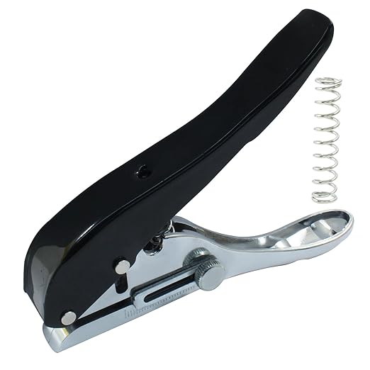 6 mm Single Hole Punch, Portable Hand Held Paper Hole Puncher, Black Long Hole Punch for Paper, Cards, Plastic