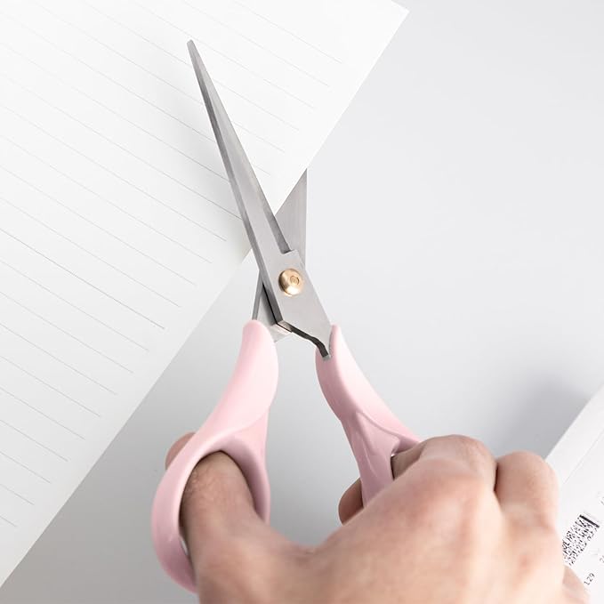 Honagu Professional Scissors - Stainless Steel Precision Blades, Non-Slip Ergonomic Handles for Crafting, Office, Fabric & DIY Projects (Pink)