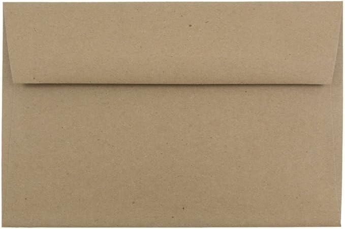 JAM PAPER A9 Premium Invitation Envelopes - 5 3/4 x 8 3/4 - Brown Kraft Paper Bag - Bulk 250/Box