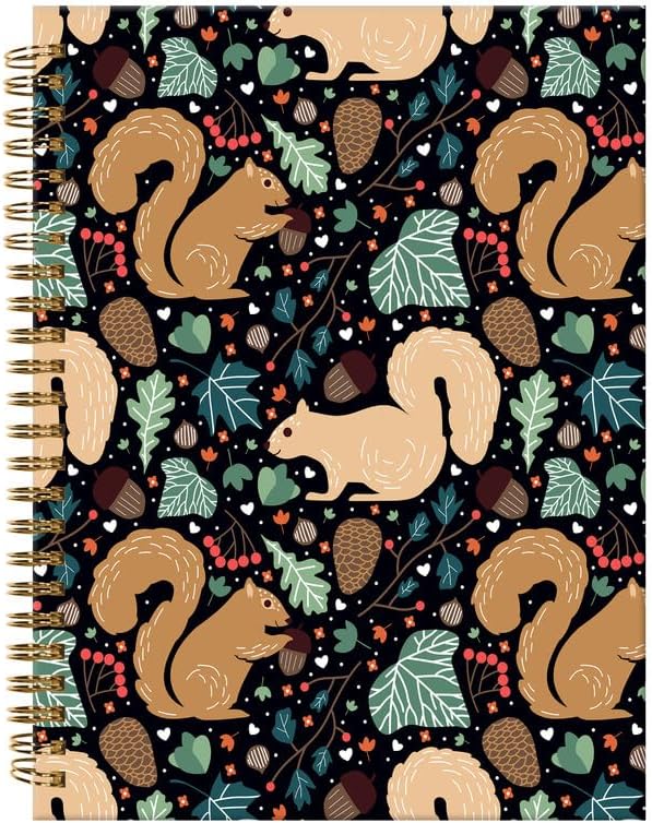 Spiral Journal Notebook,A5 Hardcover Lined Journals for Women Girl 6 x 8.3 in,120 Pages Thick Paper,Cute College Ruled Writing Notebook for Gifts Office Work School(Squirrel)