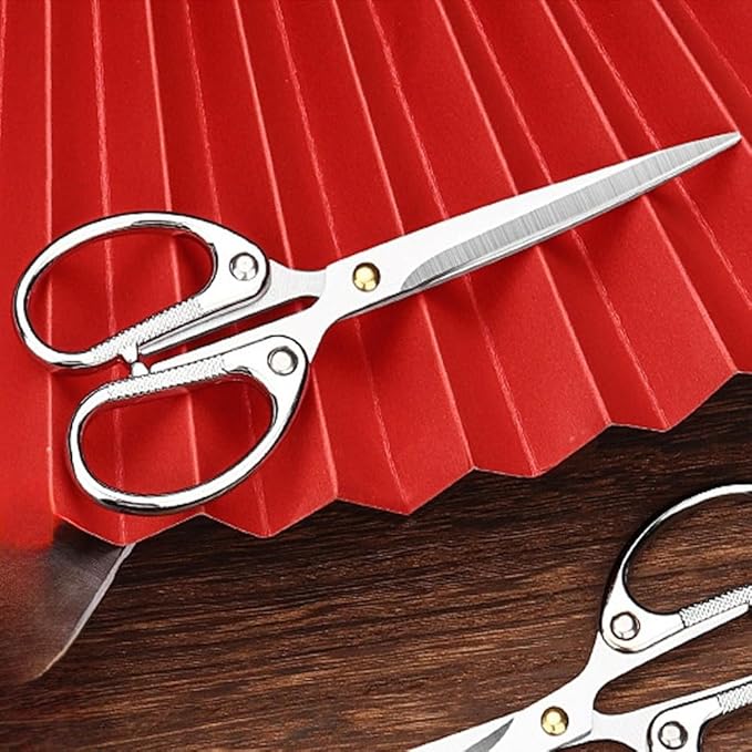 6.3" All Stainless Steel Office Scissors,Ultra Sharp Blade Shears,Sturdy Sharp Scissor for Office Home School Sewing Fabric Craft Supplies Multipurpose Scissors Sliver