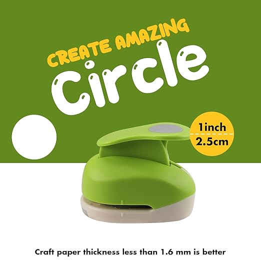 LOONENG 1 Inch Circle Hole Punch - Create Perfect Circles for Handmade Craft Projects - Ideas for Scrapbooking, Card Making, DIY Photo Albums, Gift Tags, Homemade Confetti