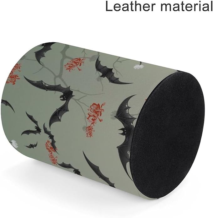 Bats Flowers Pen Holder Pencil Organizer Cute Pencil Cup Desk Decor Makeup Brush Holder PU Multifunctional Office Suppliesfor Home Classroom School