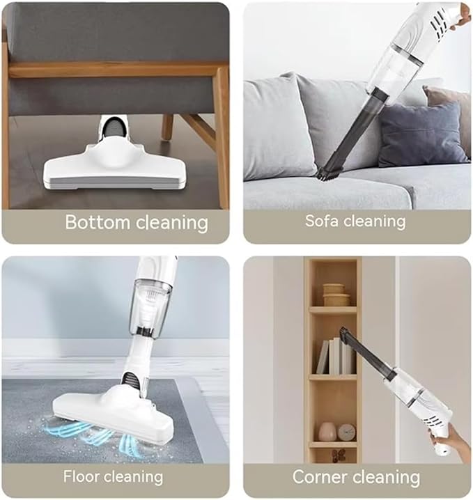 2026 New Stick Vacuum Cordless Rechargeable, Carpet Shampooer Machine Deep Cleaner, Cordless Vacuum Cleaners for Home, Powerful Smart 2-in-1 Vacuuming & Mopping for Car, Office & Home Cleaning (2Set)