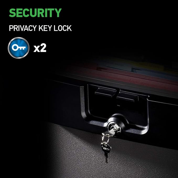 SentrySafe Black Fireproof and Waterproof Safe, File Folder and Document Box with Key Lock, Ex. 14.3 x 15.5 x 13.5 inches, HD4100