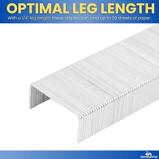 1InTheOffice Standard Staples, Staples for Stapler, Replacement Staples Refill, 1/4" Leg Length, 25000 Staples/Box