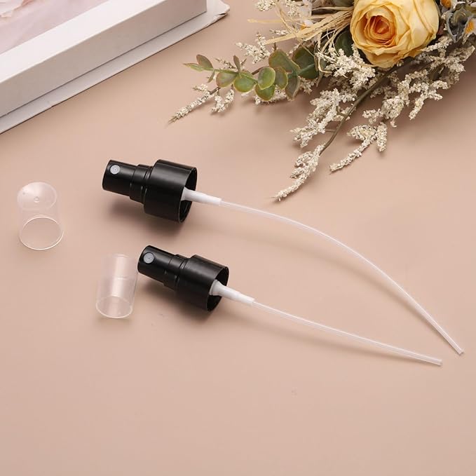 uxcell 12 Pcs Black Spray Top, 20/410 Fine Mist Sprayer Reusable Replacement Spray Bottle Pump Plastic Top for Cosmetic Perfume and Body Sprays Bottle