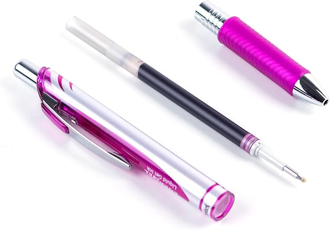 Pentel Refill Ink - For EnerGel Gel Pen, 0.7mm Metal Tip, Medium, Magenta Ink, 12 pack (LR7-V4)