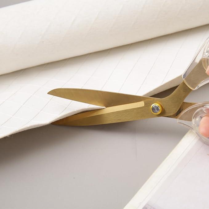 Acrylic Gold Scissors, 9” Ultra-Sharp Titanium Coated Blades and Sharp All-Purpose Scissors, Sewing, Office, Comfortable Handle Design, Versatile Usage