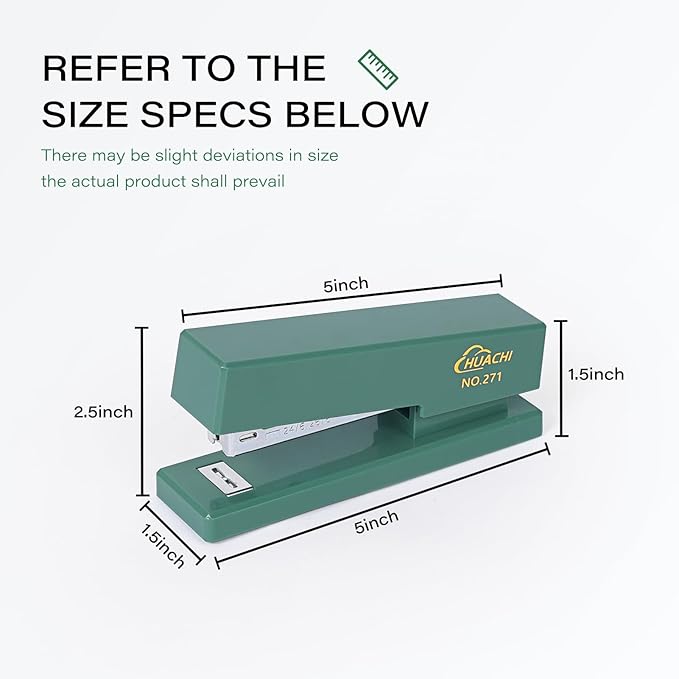 Desktop Stapler 2-Pack, Durable Office Stapler, 25 Sheet Capacity, Includes 1000 Staples for Home and Office Use (2, Green)