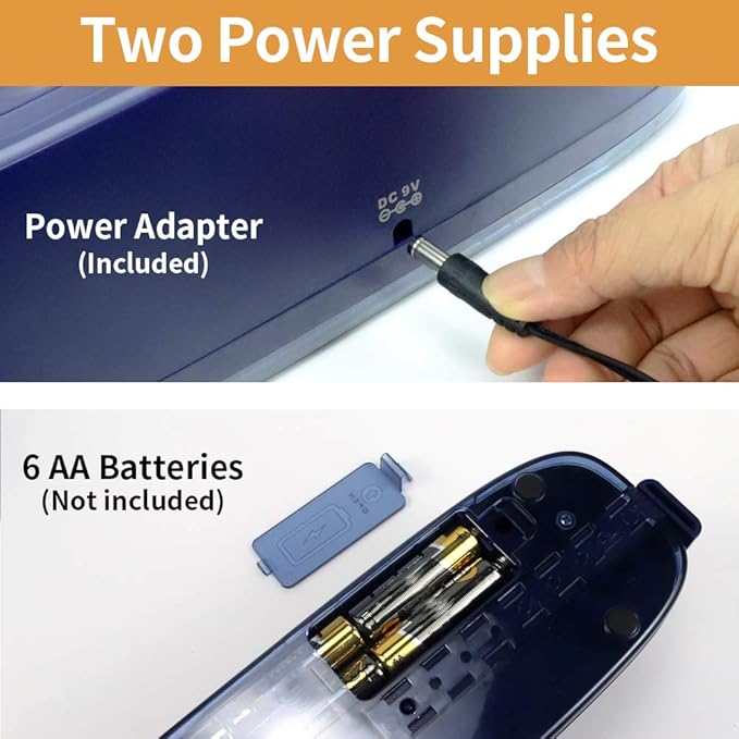 AFMAT HP07 Electric 3 Hole Punch, 3 Hole Puncher Heavy Duty, 20-Sheet Punch Capacity, AC or Battery Operated, Effortless Punching, Long Lasting Paper Puncher for Office, School, Studio, Blue