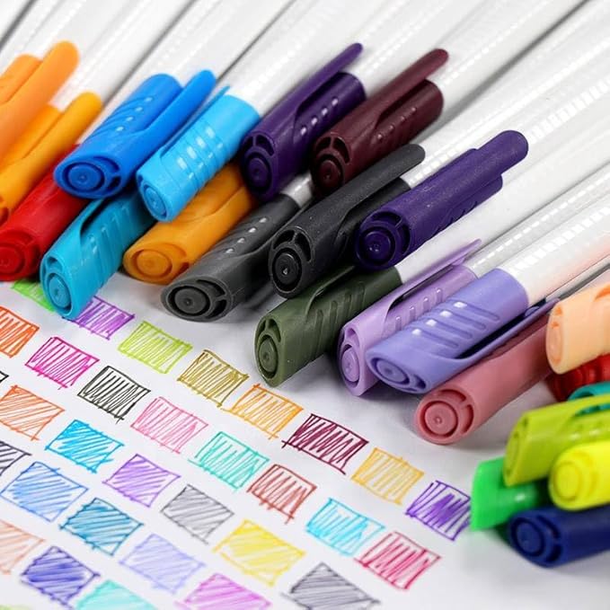 KINGART Studio Fine Line Pens, 24 Colors Set, 0.4mm Ultra Fine Tip for Drawing, Sketching, Journaling, Adult Coloring, & Art Projects, Water-Based Ink, Non-Bleeding.