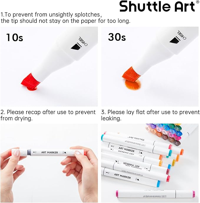 Shuttle Art 89 Colors Alcohol Markers, 88 Colors Dual Tip Art Marker Set Plus 1 Colorless Blender with Marker Case Perfect for Illustration Students Adult Coloring Sketching