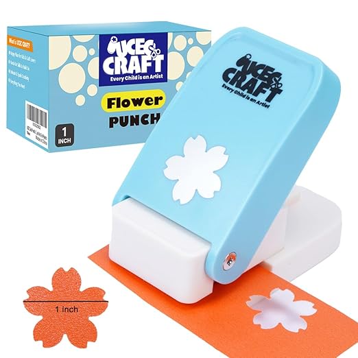 UCEC 1 inch Flower Punch, Paper Punch, Craft Hole Punch, Craft Lever Punch for Paper Crafting Scrapbooking, Handmade Card-Making, Invitations, Decorations, Gift Tags