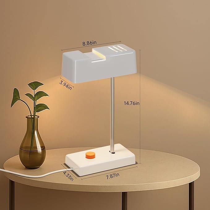 Mid -Century Modern White Desk Lamp-350° Rotatable Shade, 44° Swing Arm, Adjustable Bedside Table Lamp for Reading, Living Room, Bedroom, Home Office