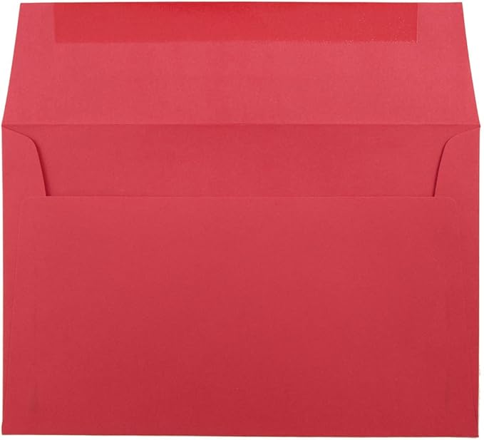 JAM PAPER A9 Colored Invitation Envelopes - 5 3/4 x 8 3/4 - Red Recycled - Bulk 500/Box