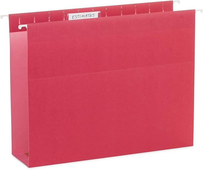 Blue Summit Supplies 25-Pack Letter Size Expandable Hanging File Folders - Assorted Colors, 11PT Paper