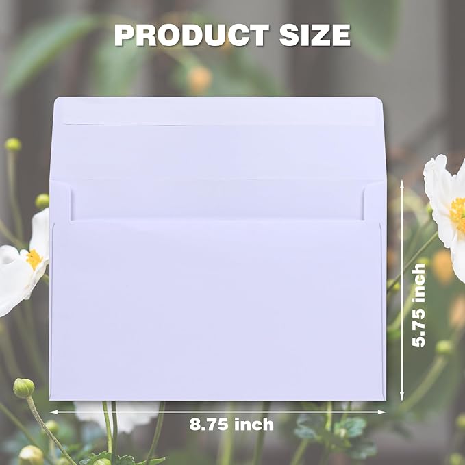 A9 Blank Invitation Envelopes 50 Pack - 5-3/4 x 8-3/4 Inches White Self Seal Envelopes for Invitations, Cards, Letters & Business Mail (Premium Quality)