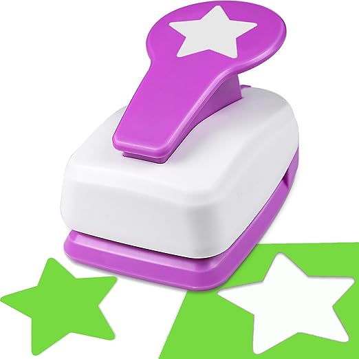 Star Hole Punch 2 inch, Star Paper Punch, Stars Shaped Hole Punch, Scrapbooking Punches, Stars Hole Puncher for Crafts, StarPunch Lever Paper Punch, Craft Punches for Scrapbooking, Card Making