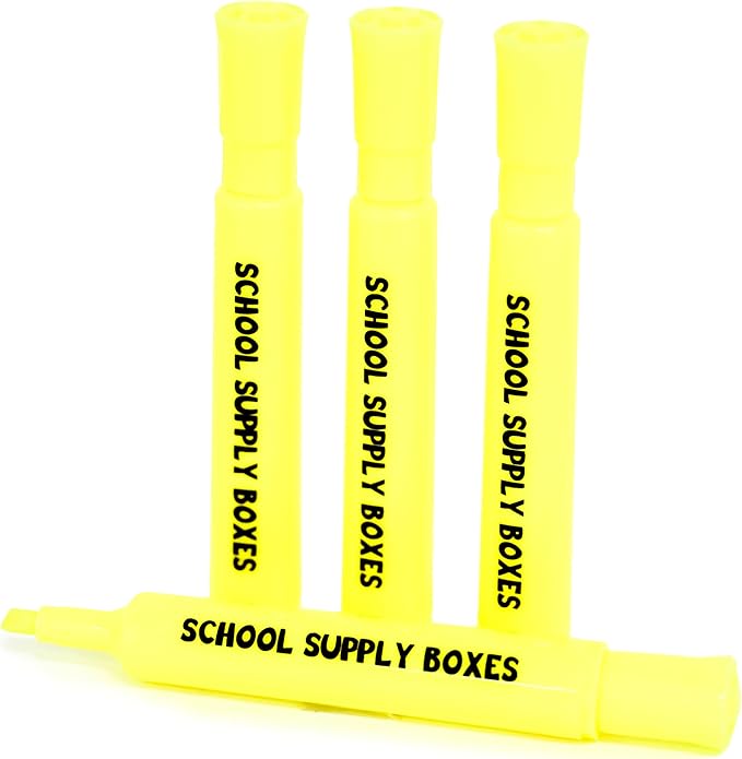 School Supply Boxes | Yellow Highlighters | 100 Pack | Bold Chisel Tip, Low-Odor Highlighters
