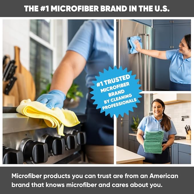 Dailies Microfiber Cleaning Cloths | 15-Pack (Black) 12"x10" | Fits TowelNest Dispenser | Reusable, Absorbent, Washable | Eco-Friendly Paper Towel Alternative