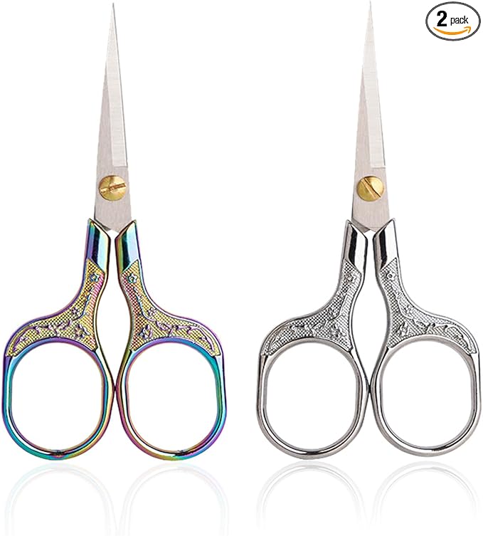 Small Sewing Scissors Sharp Embroidery Crochet Scissors, 2 Piece crochet accessories Yarn fabric scissors for Needlework Arts & Crafts DIY Tools