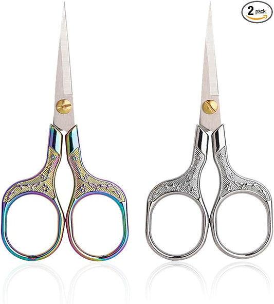 Small Sewing Scissors Sharp Embroidery Crochet Scissors, 2 Piece crochet accessories Yarn fabric scissors for Needlework Arts & Crafts DIY Tools