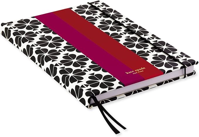 kate spade new york Take Note XL Notebook Journal, Vegan Leather Hardcover Journal, Diary Includes 168 Lined Pages, Spade Flower Stripe