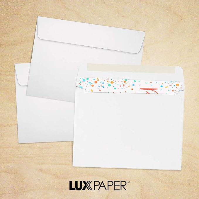 LUXPaper A7 Invitation Envelopes | 5 1/4" x 7 1/4" | White | 24lb. Text | 500 Qty