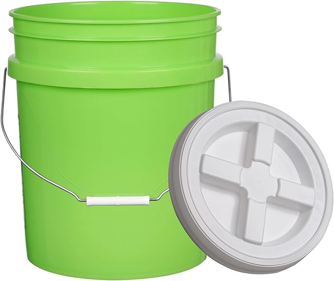 House Naturals 5 Gallon Food Grade Multi Color Buckets- Pack of 3- Made in USA
