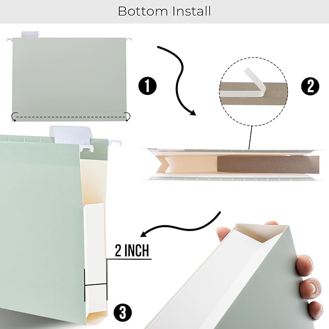 Y YOMA Legal Size - 6 Pack Extra Capacity Hanging File Folders Accordion Decorative Reinforced File Folder Cute Colored Expandable Folder for Office Home with 1/5-Cut Adjustable Tabs, Morandi Color