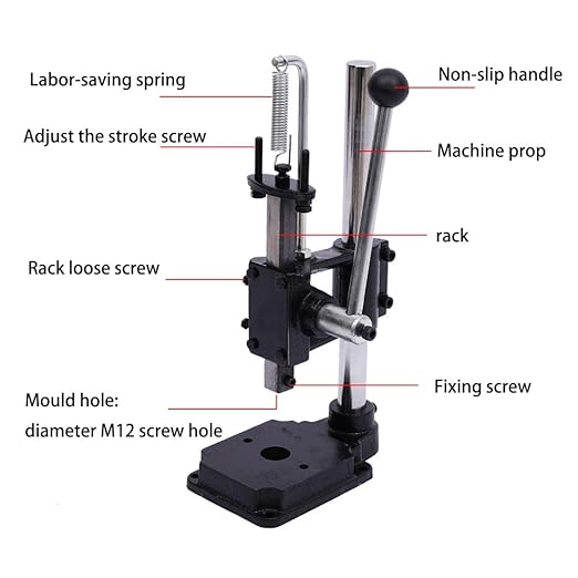 Leather Imprinting Machine Leather Hole Puncher Hand Punching Machine Press Punch Tool Leather Cutt Craft Hole Punching Press Tool (Includes PP Plate + Aluminum Plate with Scale)