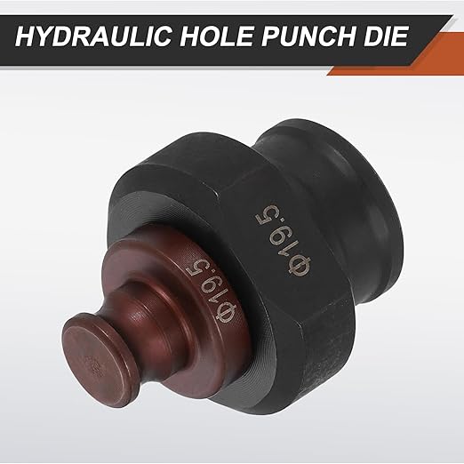 HARFINGTON Hydraulic Hole Punch Die 19.5mm Round Hole 40Cr Steel Electric Punching Kit for MHP-20 JP-20 Electric Punching Machine, Burgundy & Black