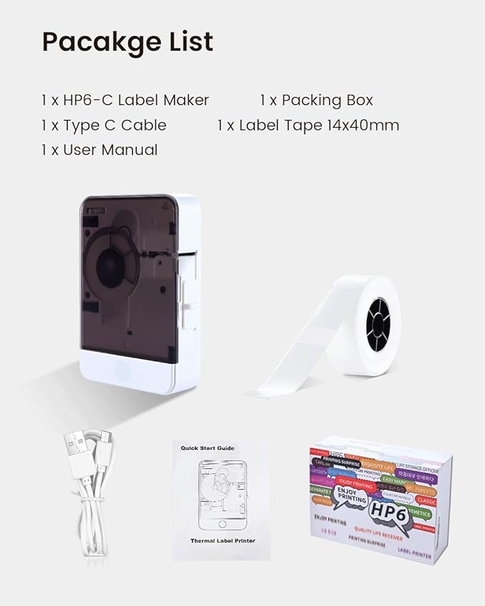 vretti Label Maker Machine with Tape, Mini Label Maker, Easy to use, Suitable for Multi-Types of Labels, A Good Home Helper,Clearly Prints for Organizing Office, Home, Kitchen, Schooll(Brown)