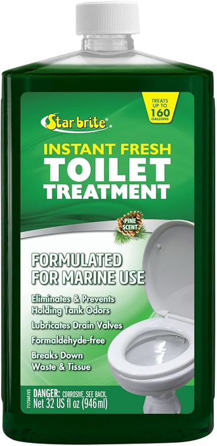 STAR BRITE Instant Fresh Toilet Treatment - Pine Scent, Odor & Waste Control, 32 OZ (071734)