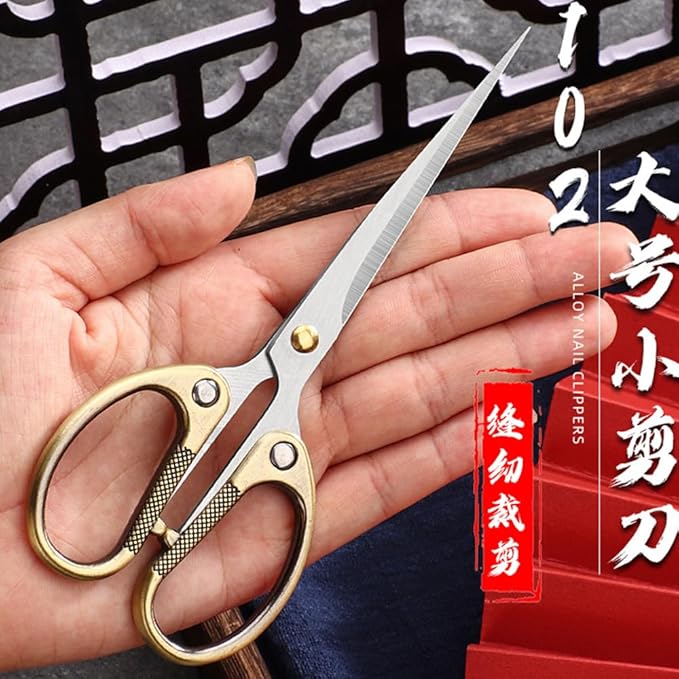 6.3" All Stainless Steel Office Scissors,Ultra Sharp Blade Shears,Sturdy Sharp Scissors for Office Home School Sewing Fabric Craft Supplies Multipurpose Scissor Brassy