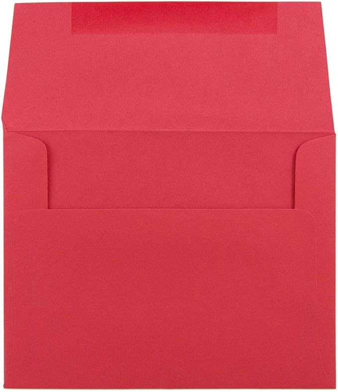 JAM PAPER A2 Colored Recycled Invitation Envelopes - 4 3/8 x 5 3/4 - Red Recycled - Bulk 500/Box