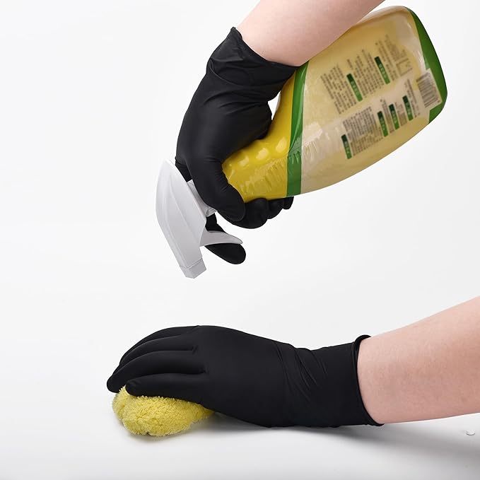 Schneider Nitrile Exam Gloves, Disposable Gloves, Latex-Free, Powder-Free, Food Safe for Cleaning, Cooking, Household Use