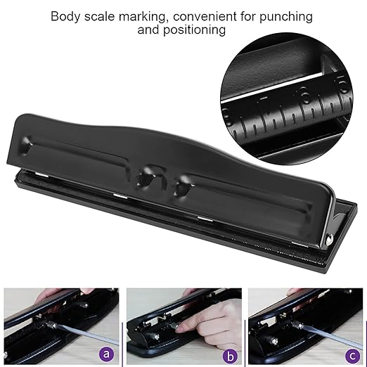 4 Hole Punch, 4 Ring Hole Puncher, Adjustable Punch Paper Heavy Duty, 10 Sheets Binder Hole Puncher for File Folder Office Home Punching Machines