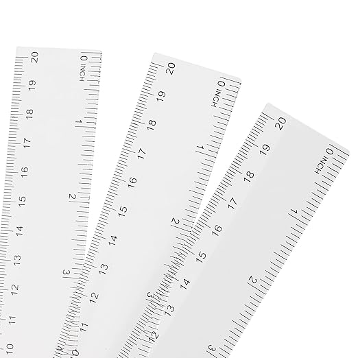LEXININ 100 Pack 8 Inch Clear Plastic Ruler, 20cm Plastic Straight Ruler for Designer, Engineer