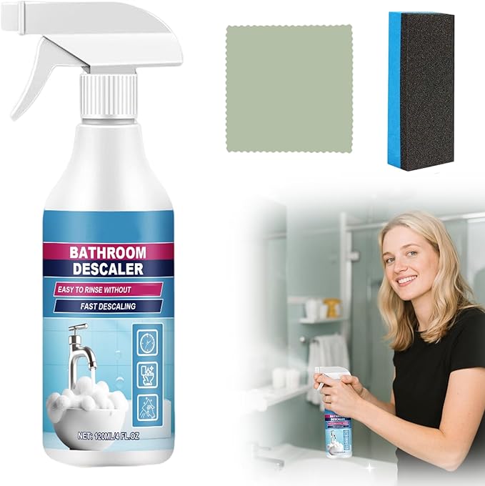 Bathroom Descaler Foam Cleaner, 2025 New Bathroom Descaler, Stubborn Stains Cleaner, All Purpose Bathroom Cleaner Spray for Home Kitchen, 4Floz/120ml (1)