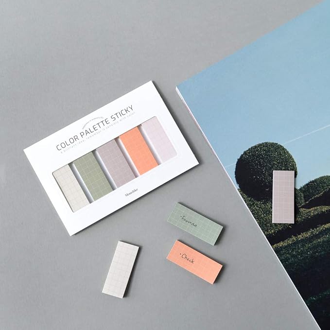 Monolike Color Palette Sticky Grid 500 A Set 4p - Self-Adhesive Memo Pad 30 Sheets