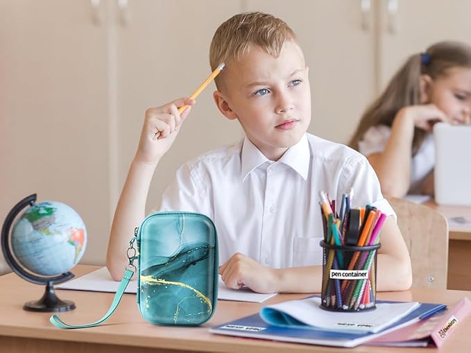 Phomemo D30 D35 Label Maker Case, Storage Bag Compatible with NELKO P21/NIIMBOT D11/JADENS D110/SUPVAN E10 Label Printer, Fits for Mini Labels Sticker Machine, Box Only - Green