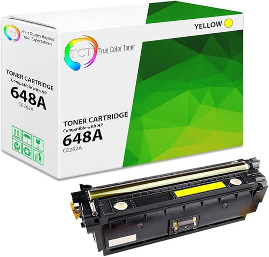 TCT 648A Yellow Toner Cartridge - Compatible Replacement for HP 648A CE262A Works with HP Color Laserjet CP4520 CP4025 CP4525 Printers (11,000 Pages)