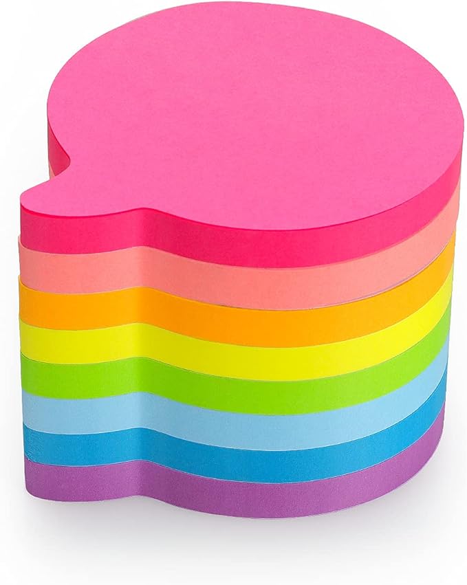 SIMONA Bubble Shape Sticky Notes 8 Color Bright Colorful Sticky Pad 75 Sheets/Pad Self-Sticky Note Pads
