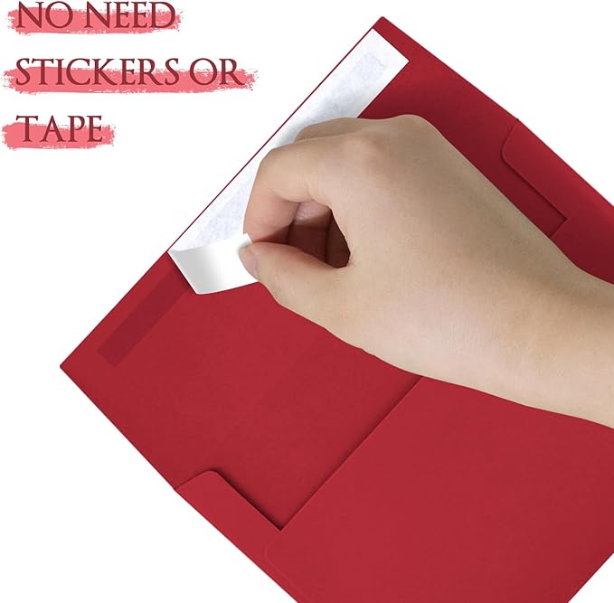 50 Pack Envelopes - A4, 4x6 Red Self Seal - Printable for Wedding, Baby Shower Invitations