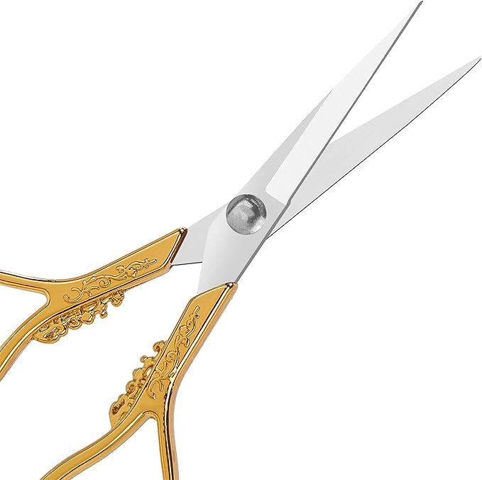 Mini Embroidery Scissors - Vintage European Style, Stainless Steel for Art Work DIY Tools, Small, Gold